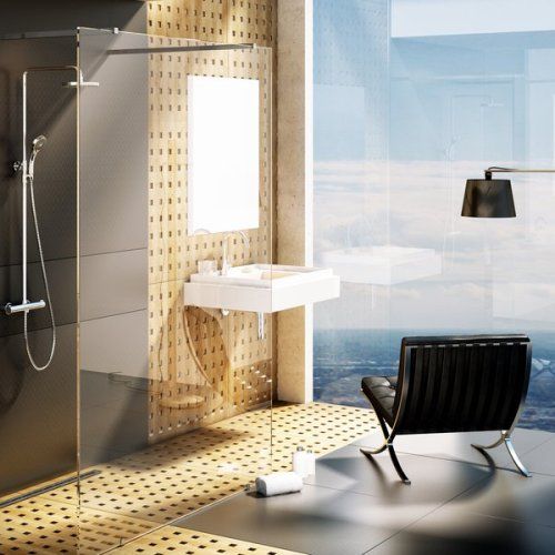 Душова кабіна Walk-In модель Free Рама - хром, скло - гартоване прозоре