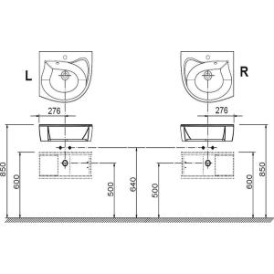 Ravak Шкафчик с умывльником Rosa SDU 560мм (левый, правый) Ravak Шкафчик с умывльником Rosa SDU 560мм (левый, правый)