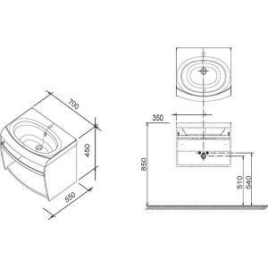 Ravak Шафка з умивальником Evolution 700 Ravak Шафка з умивальником Evolution 700
