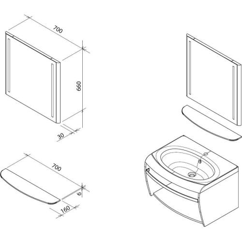 Ravak Зеркало Evolution 700 Ravak Зеркало Evolution 700