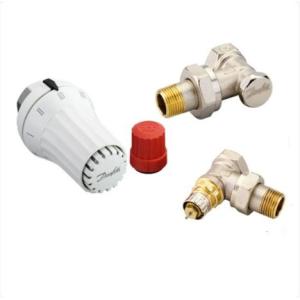 Комплект Danfoss Клапан RA-FN+термостатический елемент RAS-C+запорный клапан RLV-S, Угловой 013G2228