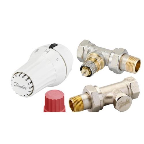 Комплект Danfoss Клапан RA-N+термостатичний елемент RAE+запірний клапан RLV-S, Прямий 013G5174