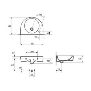 Умивальник Nano 55 Cersanit.