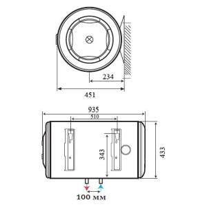 Бойлер (водонагрівач) Atlantic HM 100 D400-1-M (горизонтальний)