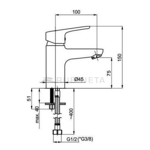 Змішувач для умивальника Rubineta UNO-18