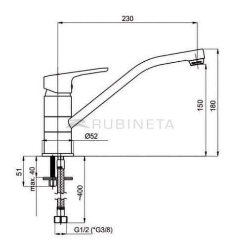 Смеситель кухонный Rubineta UNO-20