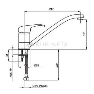 Смеситель кухонный Rubineta PRINCE P-20 SHER
