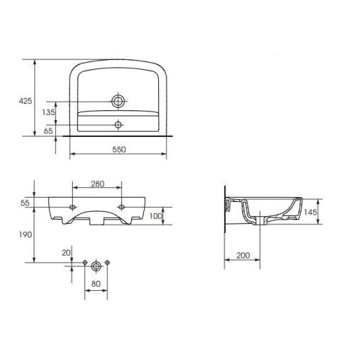 Умивальник Cersanit Pure 55