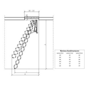 Сходи на горище металеві Fakro LST-H280 60х90 Сходи на горище металеві Fakro LST-H280 60х90
