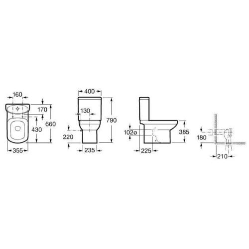 Унітаз підлоговий Roca Dama Senso 34951500W Унітаз підлоговий Roca Dama Senso 34951500W