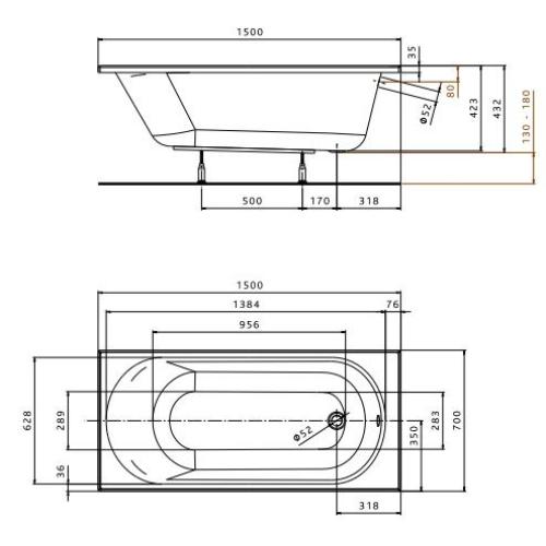 Акриловая ванна KOLO OPAL PLUS 150x70 (сифон в подарок)