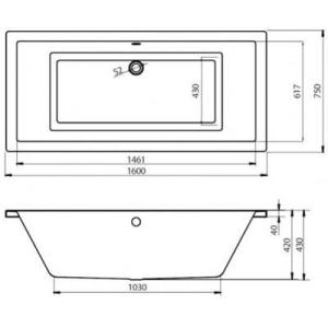 Акриловая ванна CERSANIT INTRO 160x75 (сифон в подарок) Акриловая ванна CERSANIT INTRO 160x75 (сифон в подарок)