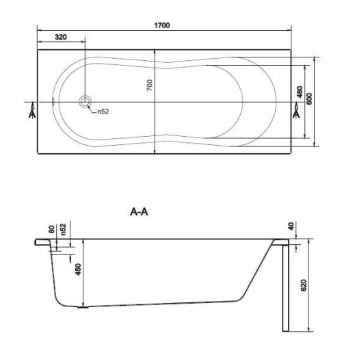Акрилова ванна CERSANIT NIKE 170х70 (сифон у подарунок) Акрилова ванна CERSANIT NIKE 170х70 (сифон у подарунок)