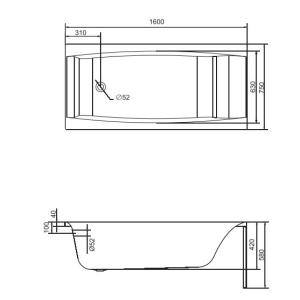 Акрилова ванна CERSANIT VIRGO 160х75 (сифон у подарунок)