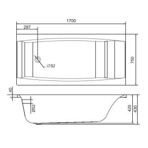 Акрилова ванна CERSANIT VIRGO 170x75 (сифон у подарунок)