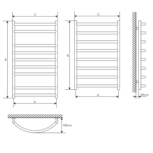 Сушка для рушників водяна Laris Омега Сушка для рушників водяна Laris Омега