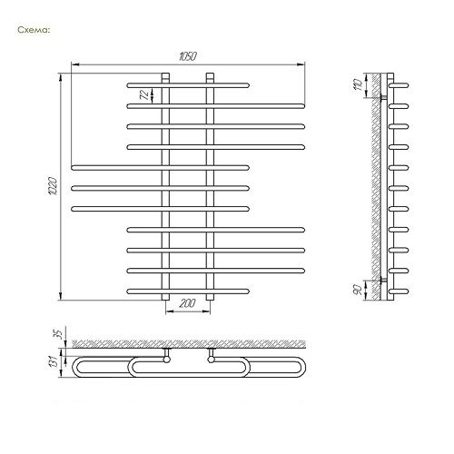 Полотенцесушитель водяной Laris Диана Полотенцесушитель водяной Laris Диана