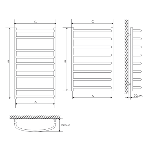 Полотенцесушитель водяной Laris Европа Полотенцесушитель водяной Laris Европа