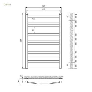 Полотенцесушитель водяной Laris Кватро Класик П9 400х700 Полотенцесушитель водяной Laris Кватро Класик П9 400х700