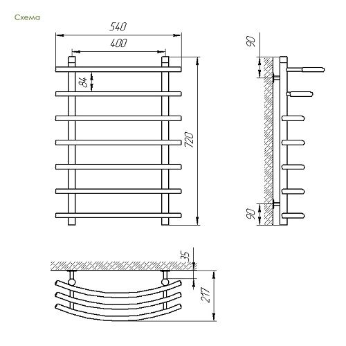 Сушка для рушників водяна Laris Каскад