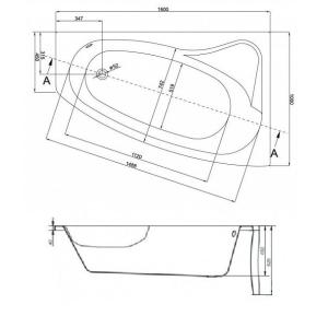 Акриловая ванна CERSANIT SICILIA 160x100 (сифон в подарок)
