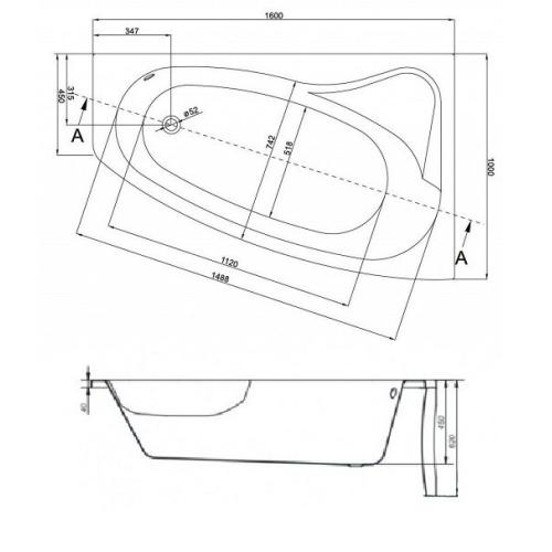 Акрилова ванна CERSANIT SICILIA 160x100 (сифон у подарунок)