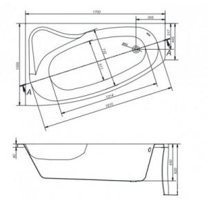 Акрилова ванна CERSANIT SICILIA 170x100 (сифон у подарунок)