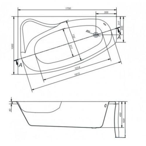 Акриловая ванна CERSANIT SICILIA 170x100 (сифон в подарок)
