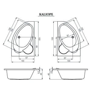 Акриловая ванна CERSANIT CALABRIA 153x100 (сифон в подарок) Акриловая ванна CERSANIT CALABRIA 153x100 (сифон в подарок)