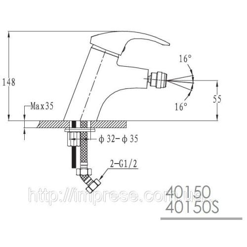 Смеситель для биде Imprese Brno Satinox 4015S Смеситель для биде Imprese Brno Satinox 4015S