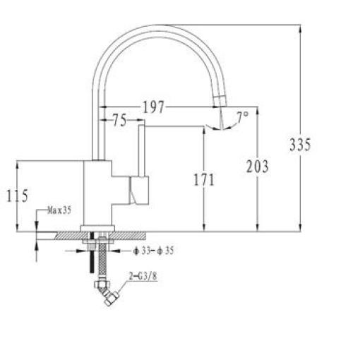 Змішувач для кухні Imprese Elanta 55500