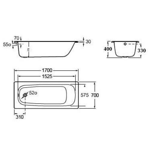 Ванна сталева Roca Contesa 170х70