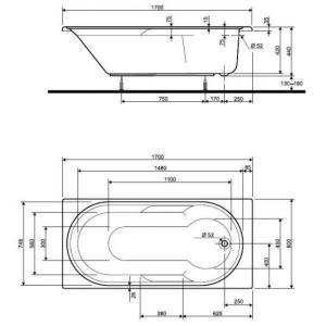 Акрилова ванна KOLO LAGUNA 170х80 (сифон у подарунок) Акрилова ванна KOLO LAGUNA 170х80 (сифон у подарунок)