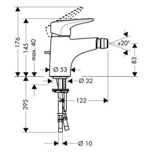 Hansgrohe Metropol E Змішувач для біде 14270000