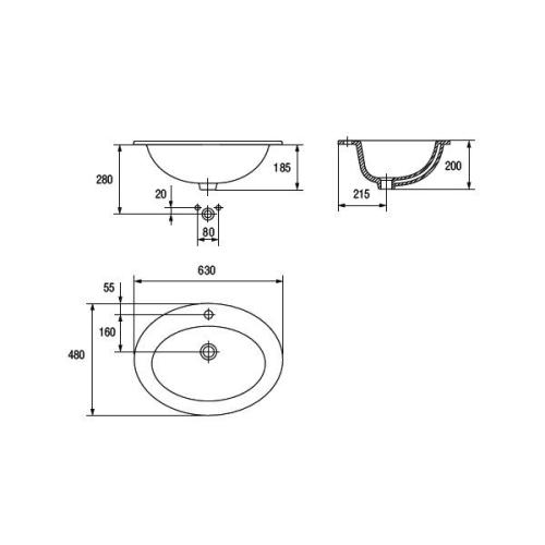 Умивальник Cersanit Gamma 63