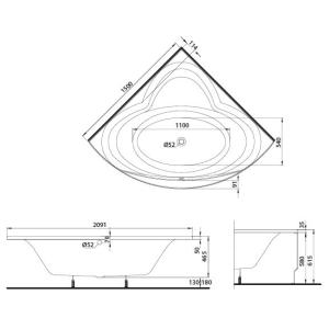 Акриловая ванна KOLO RELAX 150х150 (сифон в подарок)