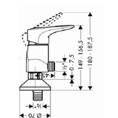 Hansgrohe Metropol E Змішувач для душу 14670000 Hansgrohe Metropol E Змішувач для душу 14670000