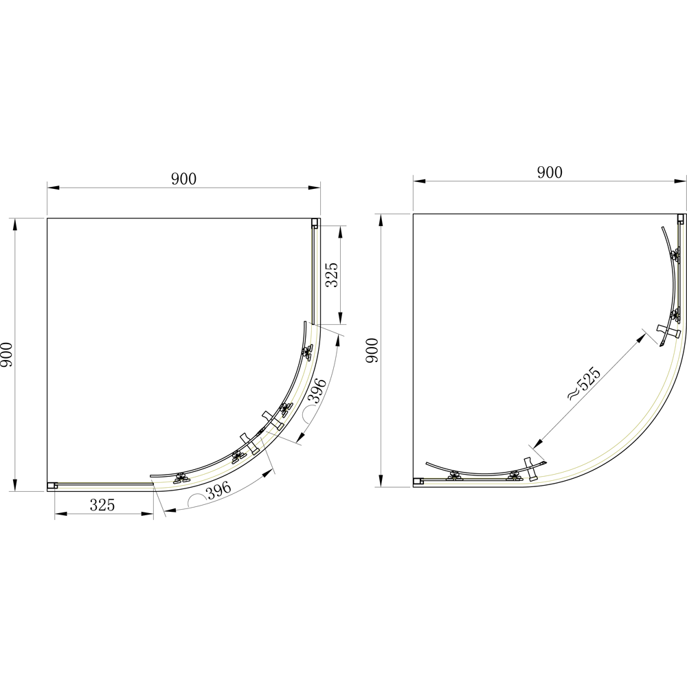 Душевая кабина Frame Primera SHQC 51906 полукруглая 90 см (Сифон в подарок)
