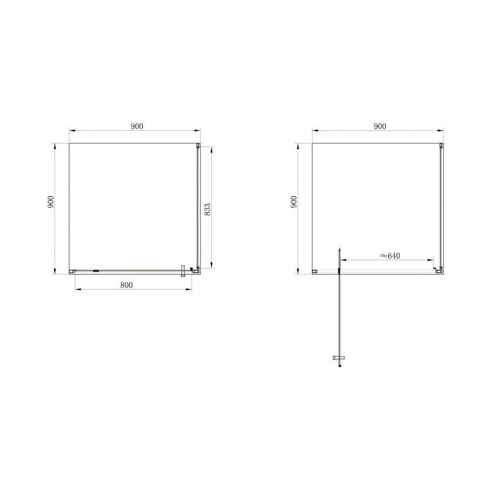 Душова кабіна Frame Primera SHRC 56906 квадратна 90 см (сифон у подарунок)