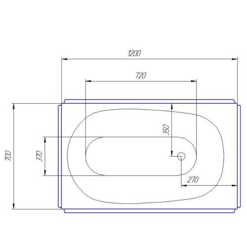 Ванна акрилова Artel Plast (Ravenna) Голуба 1200х700