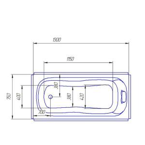 Ванна акрилова Artel Plast (Rimini) Іскра 1300х750