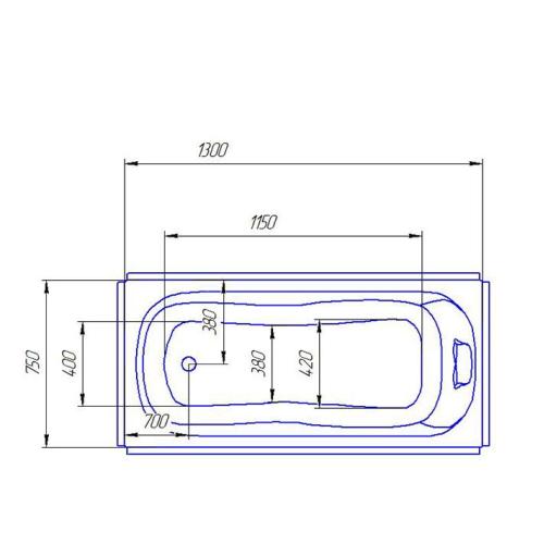 Ванна акрилова Artel Plast (Rimini) Іскра 1300х750