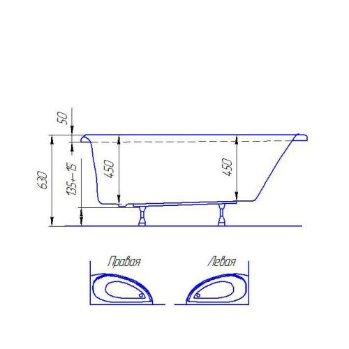 Ванна акриловая Artel Plast (Palermo) Ева 1500х700 Ванна акриловая Artel Plast (Palermo) Ева 1500х700