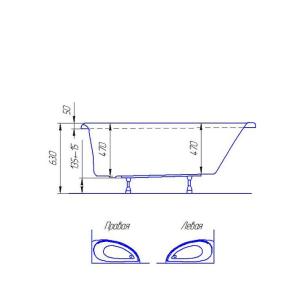 Ванна акриловая Artel Plast (Messina) Бландина 1700х700 Ванна акриловая Artel Plast (Messina) Бландина 1700х700