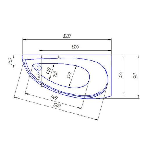 Ванна акриловая Artel Plast (Catania) Далина 1600х700 Ванна акриловая Artel Plast (Catania) Далина 1600х700