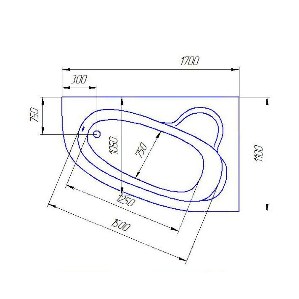 Ванна акриловая Artel Plast (Parma) Стелла 1700х1100