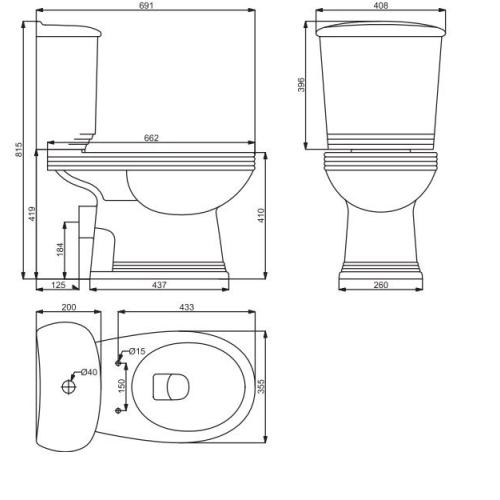 Унітаз-компакт Primera Antique 8190016