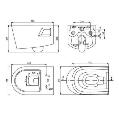 Підвісний унітаз Primera Grand 8220022 Підвісний унітаз Primera Grand 8220022