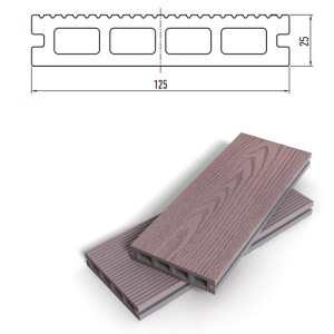 Террасная доска пустотелая Zagu Exclusive 125x25x5000 мм.