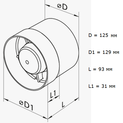 Домовент ВКО 125 бытовой вентилятор